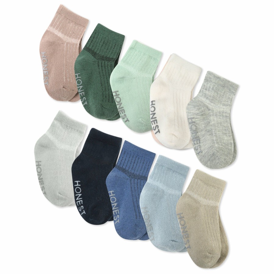 Baby (0-24M) Honest Baby Clothing | 10-Pack Socks Blue Sunrise