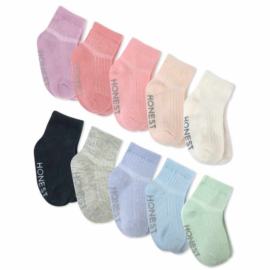 Baby (0-24M) Honest Baby Clothing | 10-Pack Socks Pink Sunset