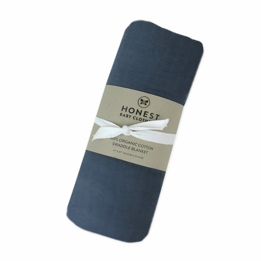 Bedding Honest Baby Clothing | Organic Cotton Swaddle Blanket Dip Dye Navy