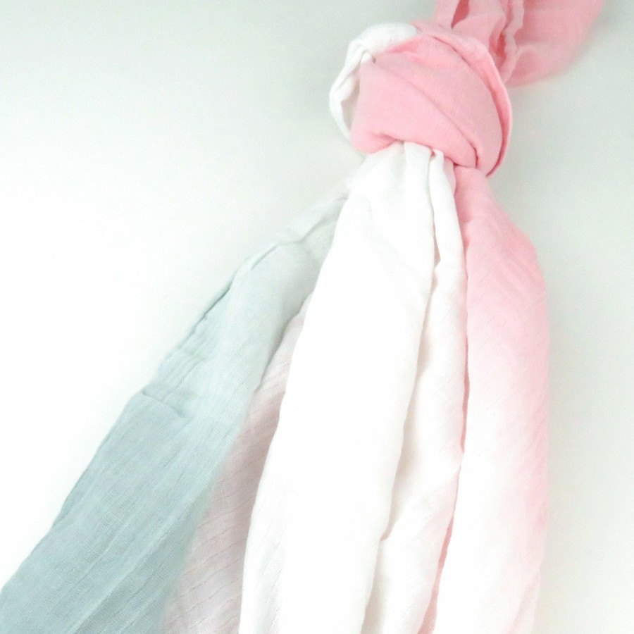 Bedding Honest Baby Clothing | Organic Cotton Swaddle Blanket Pink Gray Ombre