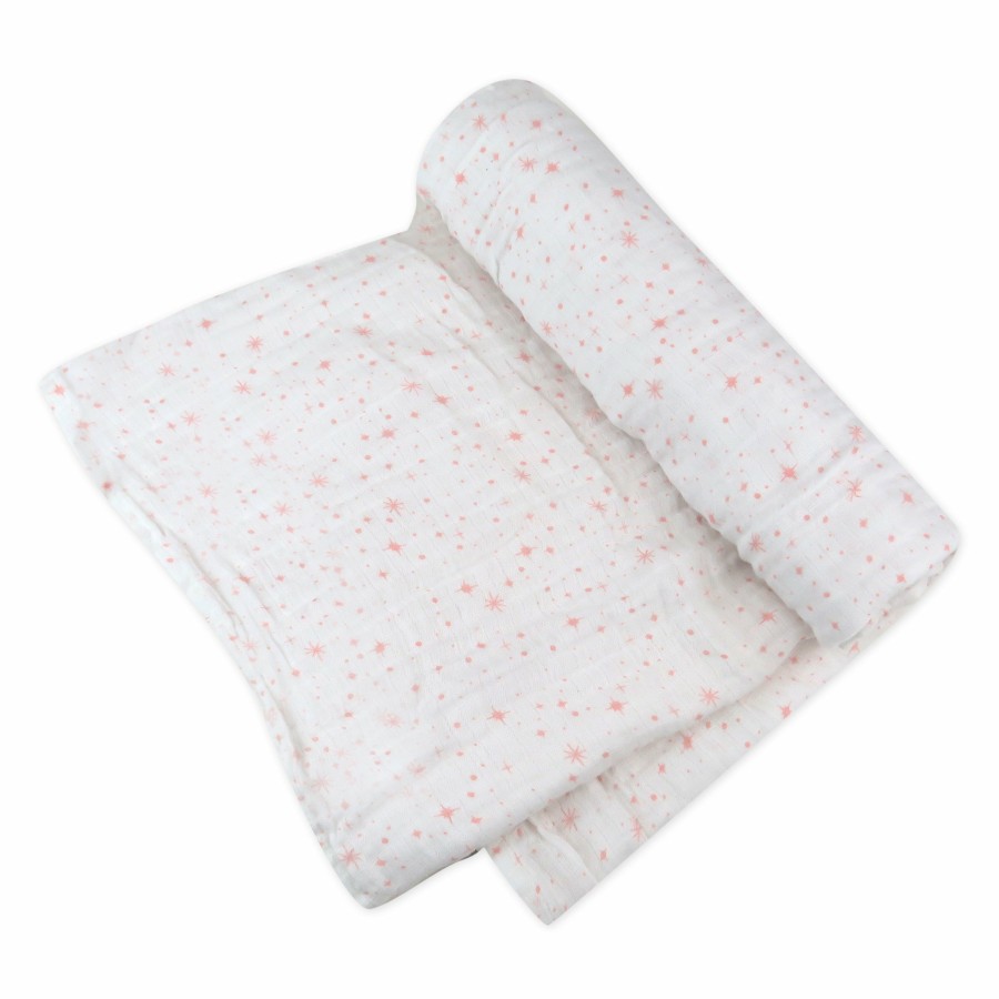 Bedding Honest Baby Clothing | Organic Cotton Swaddle Blanket Twinkle Star Pink