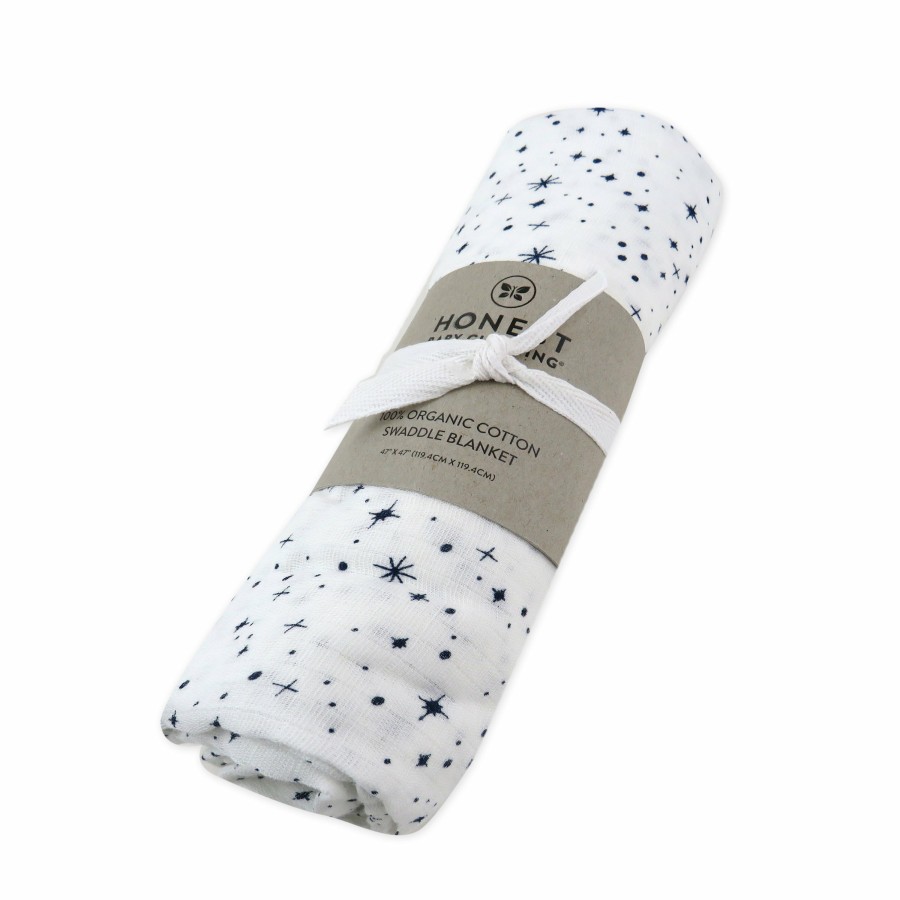 Bedding Honest Baby Clothing | Organic Cotton Swaddle Blanket Twinkle Star Navy