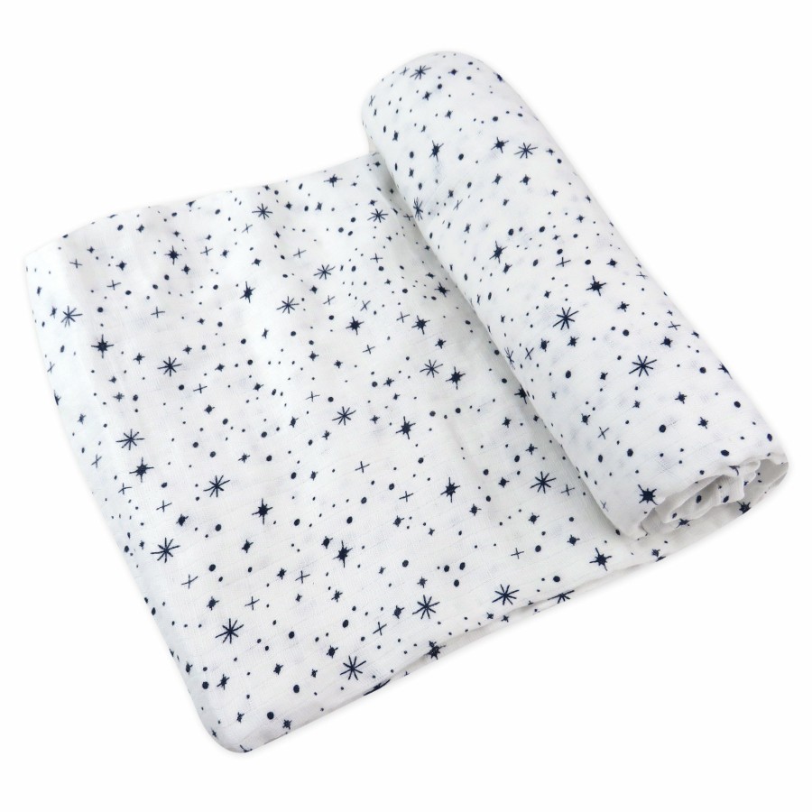 Bedding Honest Baby Clothing | Organic Cotton Swaddle Blanket Twinkle Star Navy