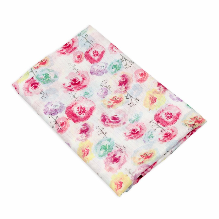 Bedding Honest Baby Clothing | 2-Pack Organic Cotton Swaddle Blankets Rose Blossom/Pink