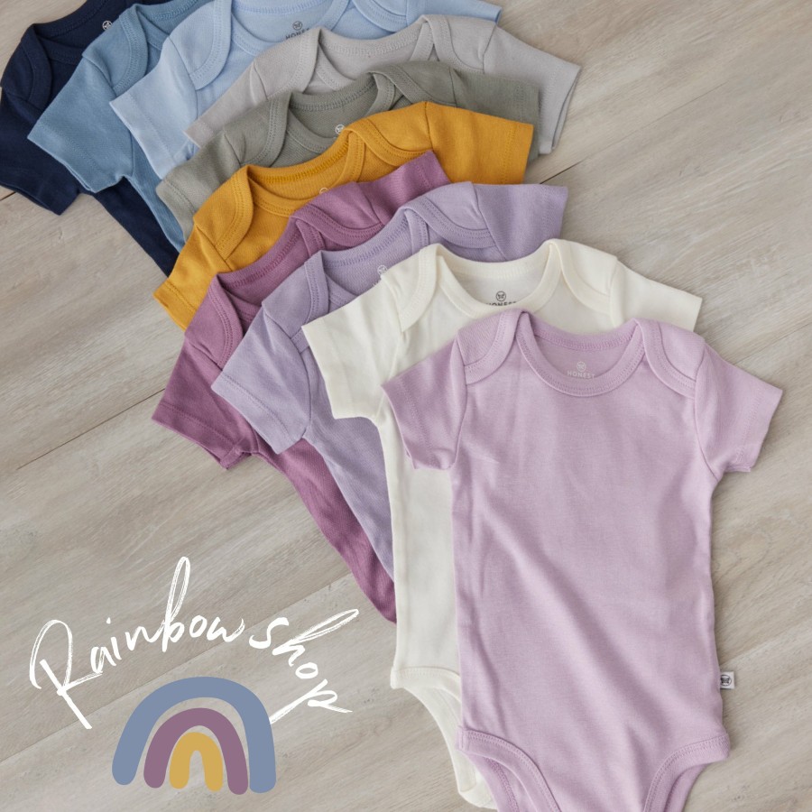 Baby (0-24M) Honest Baby Clothing | 10-Pack Organic Cotton Short Sleeve Bodysuits Prep School Rebel Girl