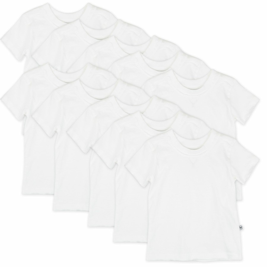 Toddler (2-5T) Honest Baby Clothing | 10-Pack Honestly Pure Organic Cotton Short Sleeve T-Shirts Bright White