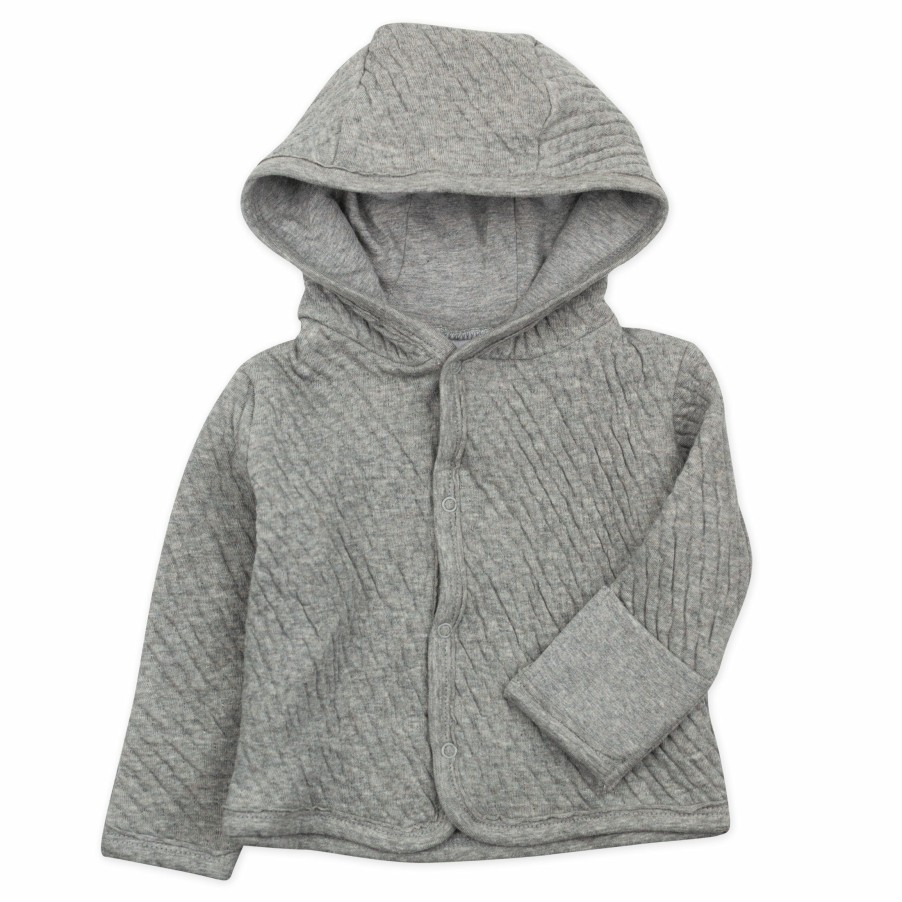 Baby (0-24M) Honest Baby Clothing | Organic Cotton Matelasse Snap-Front Hooded Jacket