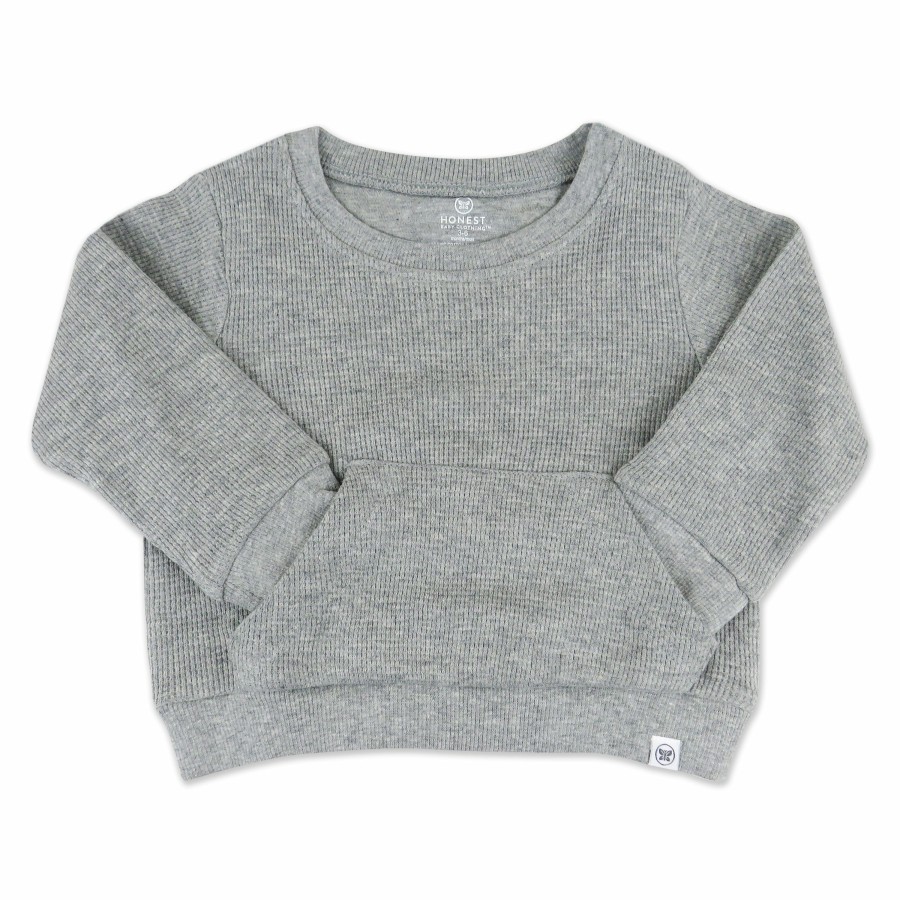 Baby (0-24M) Honest Baby Clothing | Organic Cotton Comfy Crew Sweatshirt Gray Heather