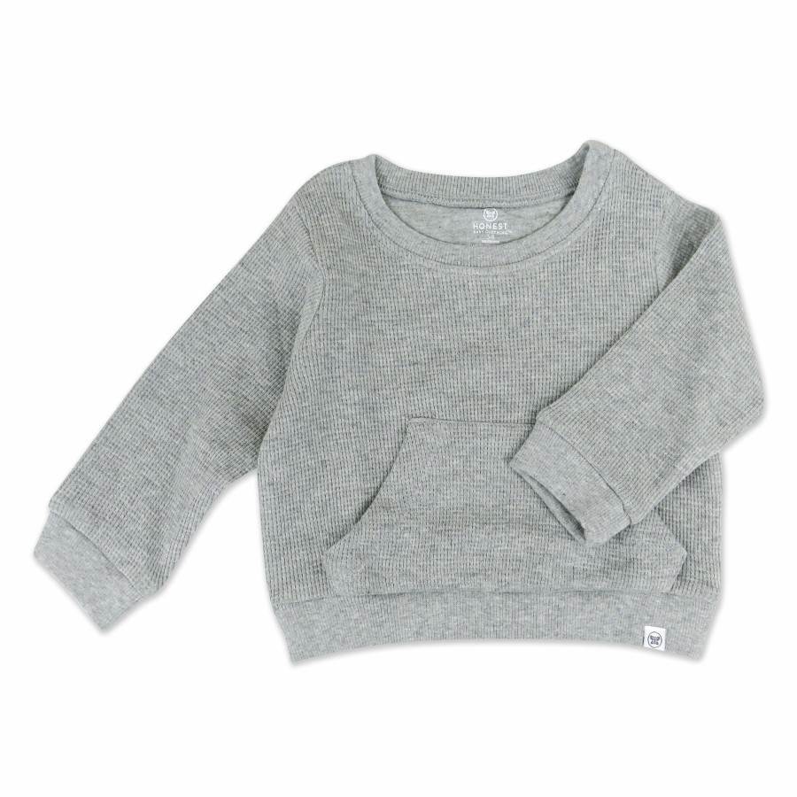 Baby (0-24M) Honest Baby Clothing | Organic Cotton Comfy Crew Sweatshirt Gray Heather