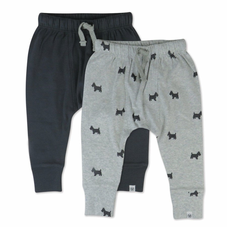 Toddler (2-5T) Honest Baby Clothing | 2-Pack Organic Cotton Honest Pants Grey Scotty Dog