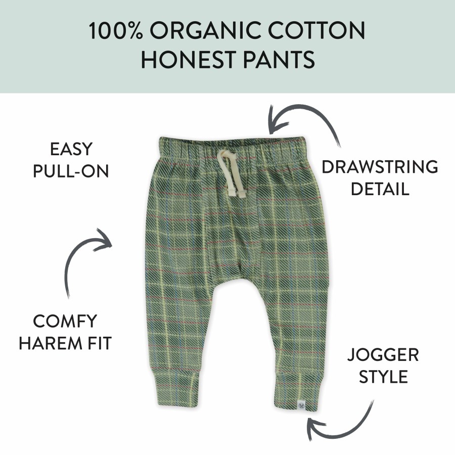 Toddler (2-5T) Honest Baby Clothing | 2-Pack Organic Cotton Honest Pants Sandy Plaid