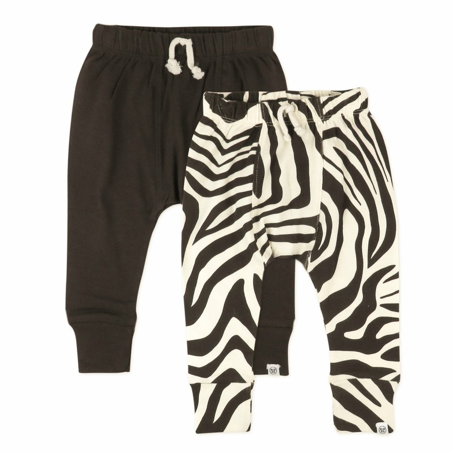 Baby (0-24M) Honest Baby Clothing | 2-Pack Organic Cotton Honest Pants Brown Zebra