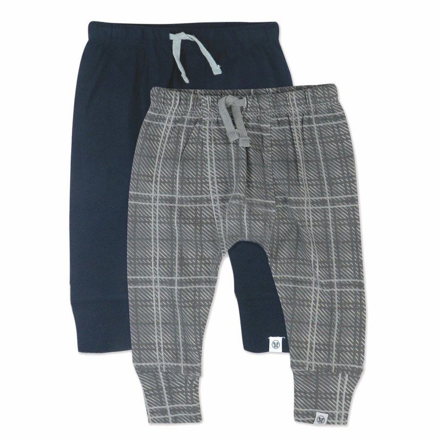 Baby (0-24M) Honest Baby Clothing | 2-Pack Organic Cotton Honest Pants Gray Plaid