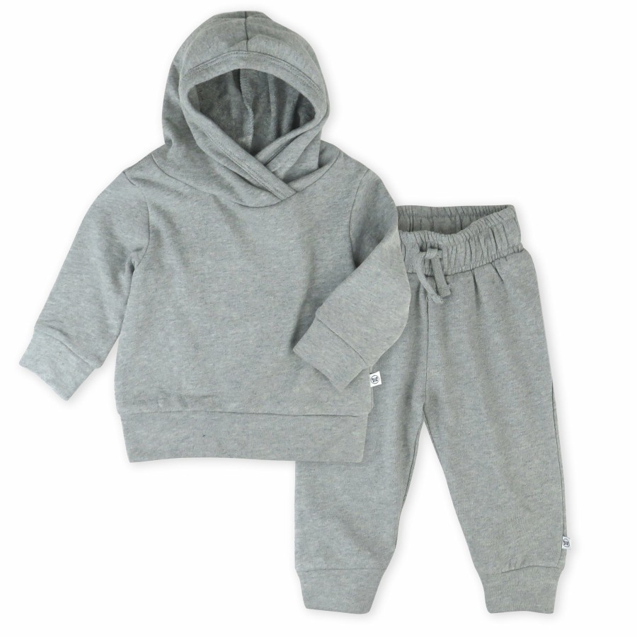 Toddler (2-5T) Honest Baby Clothing | 2-Piece Light Weight Hoodie & Sweatpant Set Heather Gray