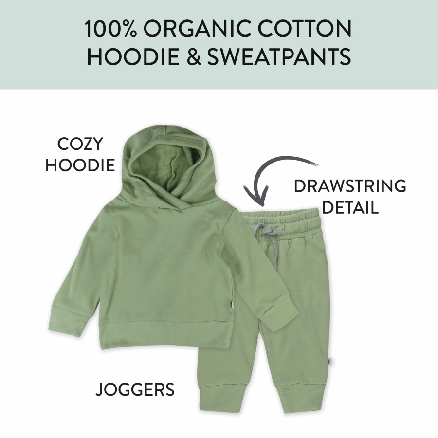 Toddler (2-5T) Honest Baby Clothing | 2-Piece Light Weight Hoodie & Sweatpant Set Swamp