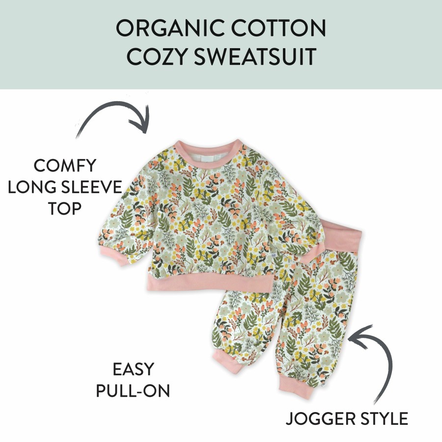 Toddler (2-5T) Honest Baby Clothing | 2-Piece Cozy Sweatsuit Set Scottish Ivy