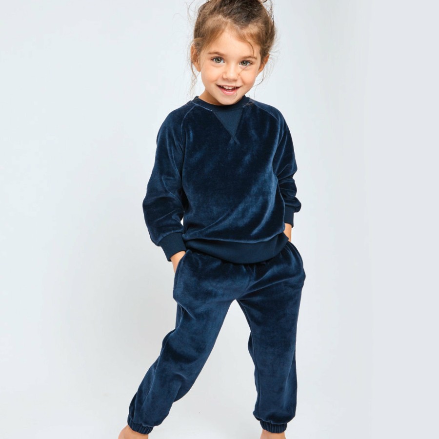 Toddler (2-5T) Honest Baby Clothing | Velour Sweatsuit Dress Blues