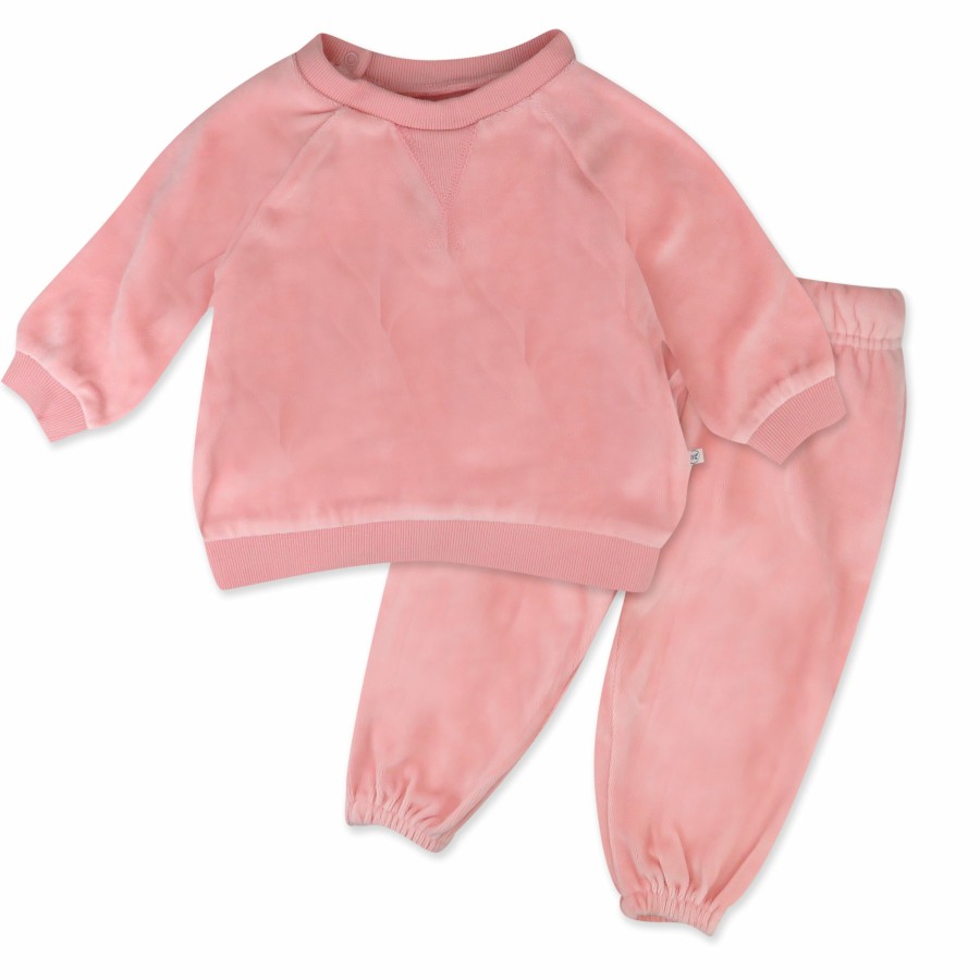 Toddler (2-5T) Honest Baby Clothing | Velour Sweatsuit Pink