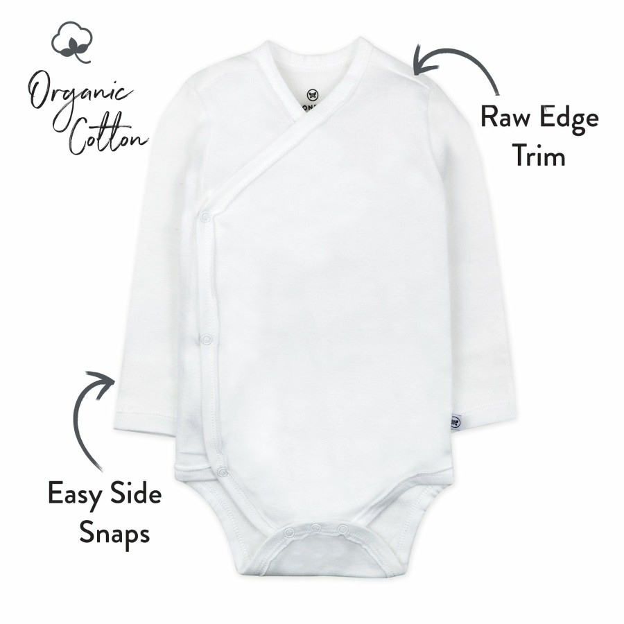 Baby (0-24M) Honest Baby Clothing | 3-Pack Organic Cotton Long Sleeve Side-Snap Bodysuits Love Dot