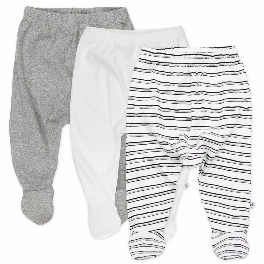 Baby (0-24M) Honest Baby Clothing | 3-Pack Organic Cotton Footed Pants Sketchy Stripe