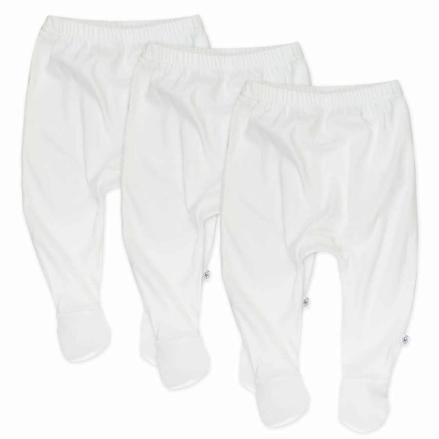 Baby (0-24M) Honest Baby Clothing | 3-Pack Organic Cotton Footed Pants Bright White