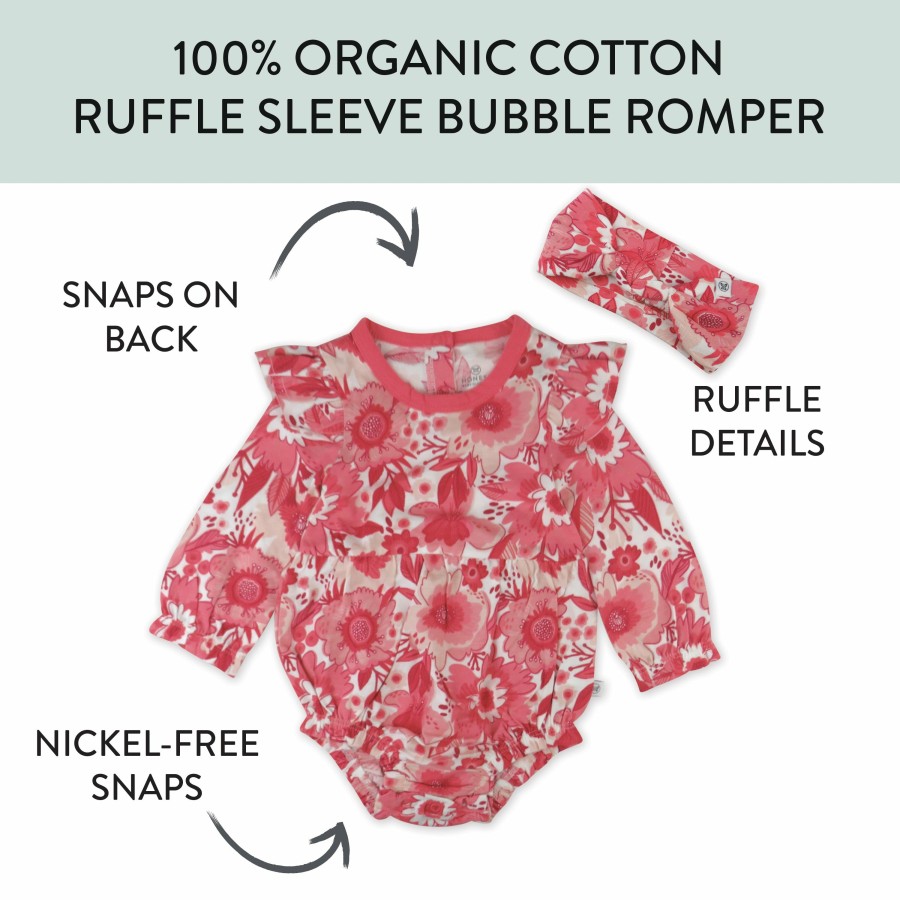 Baby (0-24M) Honest Baby Clothing | 2-Piece Bubble Romper & Headband Set Jumbo English Garden