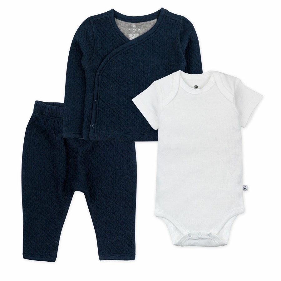 Baby (0-24M) Honest Baby Clothing | 3-Piece Take Me Home Organic Cotton Gift Set Dark Navy