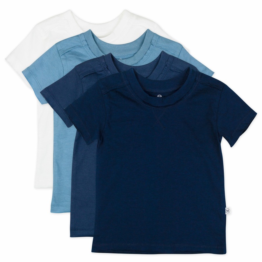 Toddler (2-5T) Honest Baby Clothing | 4-Pack Organic Cotton Short Sleeve T-Shirts Blue Ombre