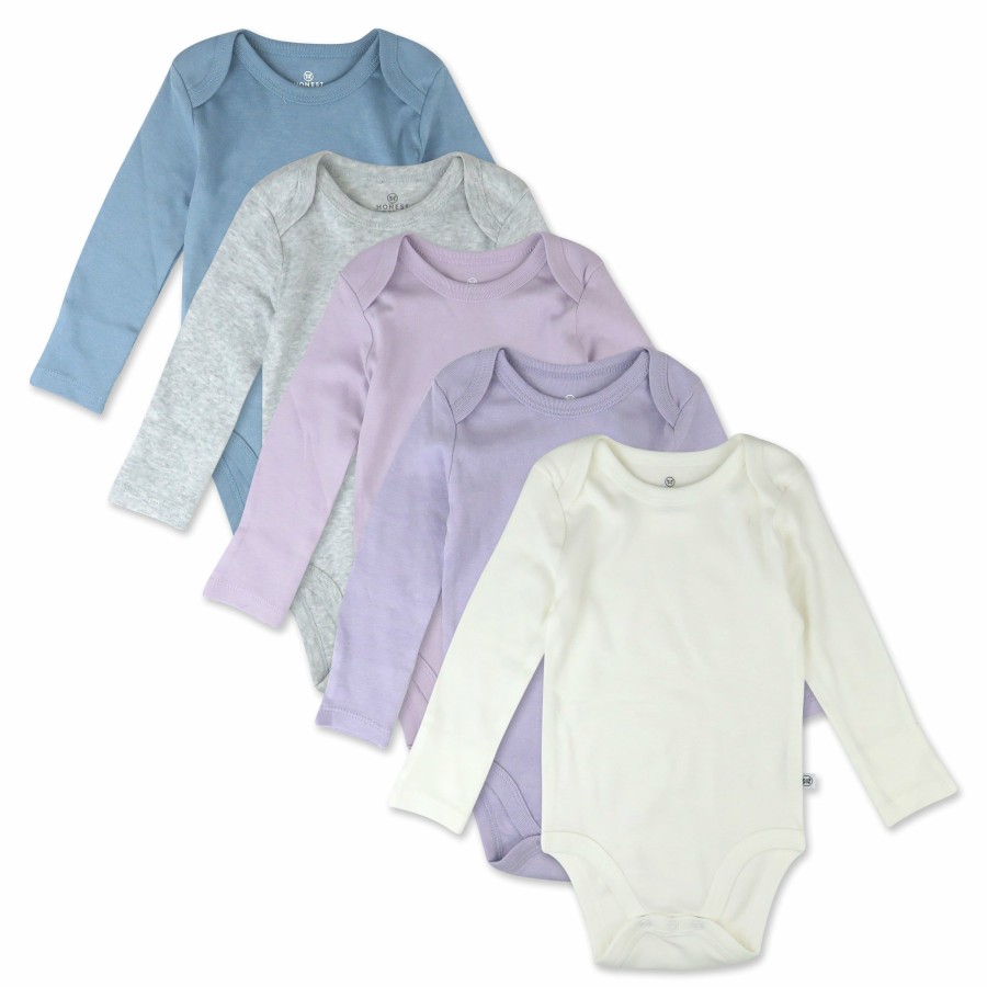 Baby (0-24M) Honest Baby Clothing | 5-Pack Organic Cotton Long Sleeve Bodysuits Dusty Purple