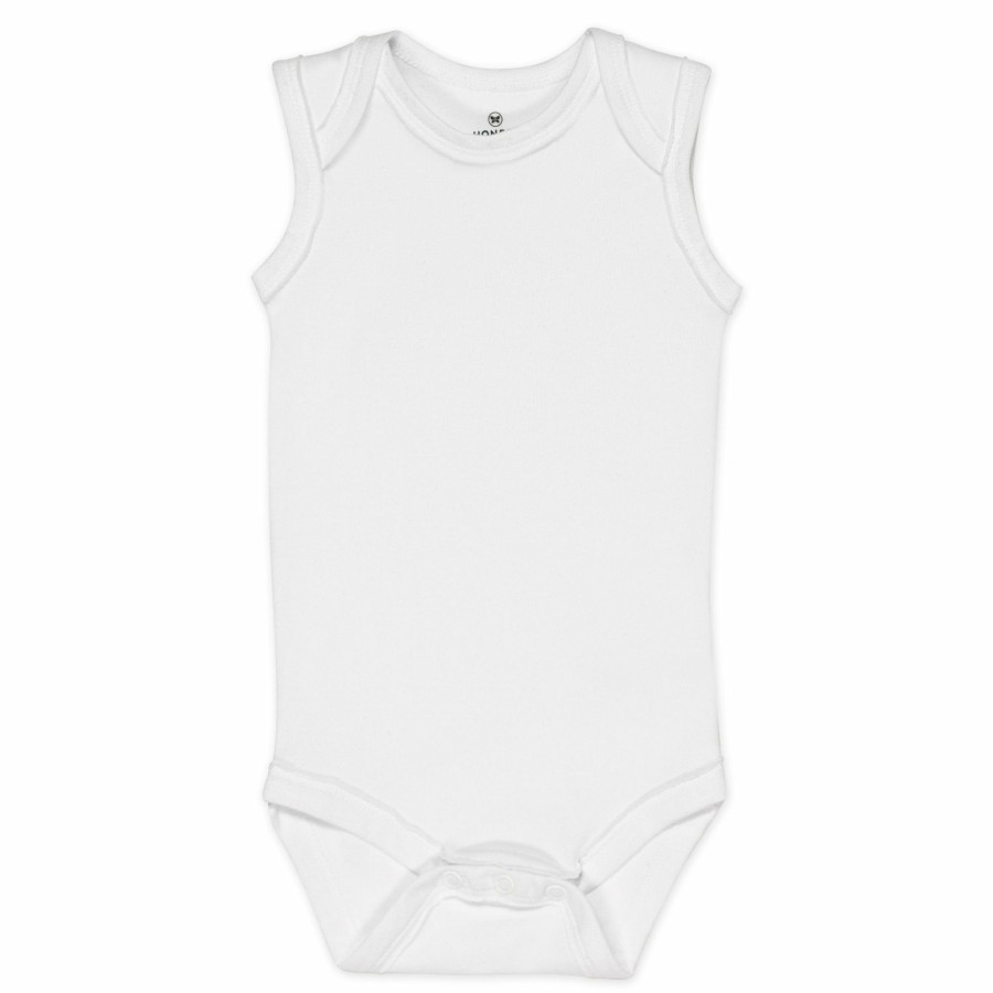 Layette Honest Baby Clothing | 5-Pack Organic Cotton Sleeveless Bodysuits Bright White