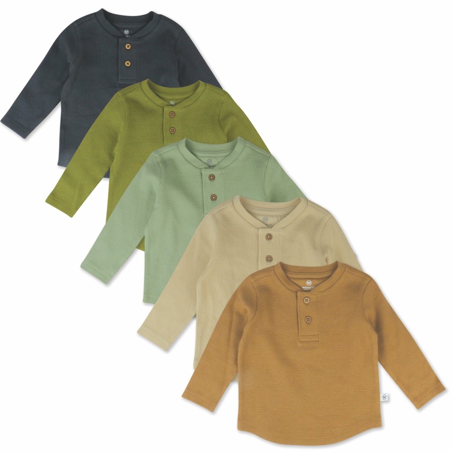 Toddler (2-5T) Honest Baby Clothing | 5-Pack Waffle Henley Castle Creek