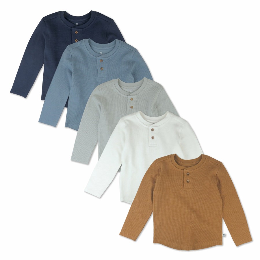 Toddler (2-5T) Honest Baby Clothing | 5-Pack Waffle Henley Varsity Prep