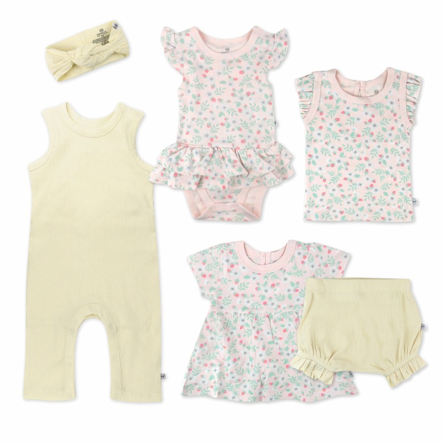 Baby (0-24M) Honest Baby Clothing | 6-Piece Better Baby Girl Bundle Strawberry Patch