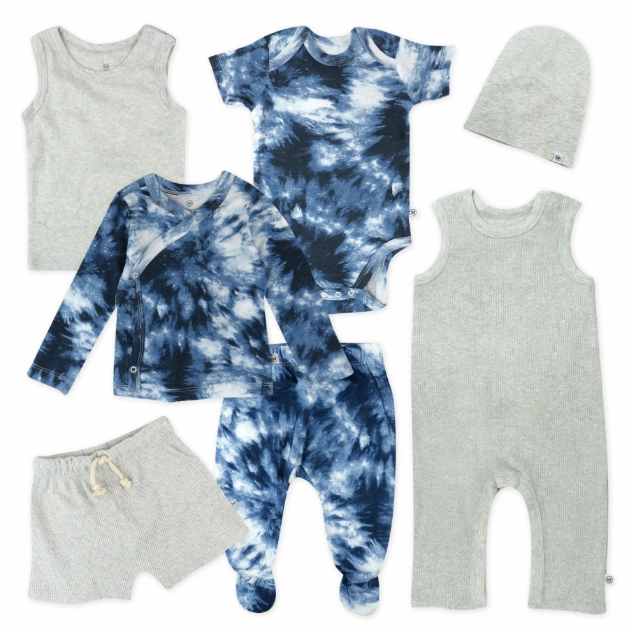 Baby (0-24M) Honest Baby Clothing | 7-Piece Better Baby Boy Bundle Tie Dye Blues