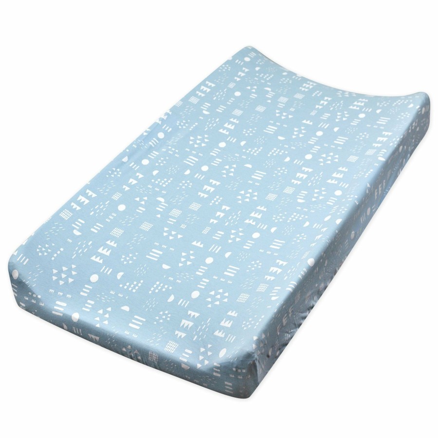 Bedding Honest Baby Clothing | Organic Cotton Changing Pad Cover Pattern Play Light Blue