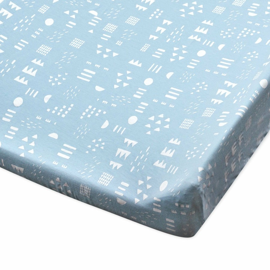 Bedding Honest Baby Clothing | Organic Cotton Changing Pad Cover Pattern Play Light Blue