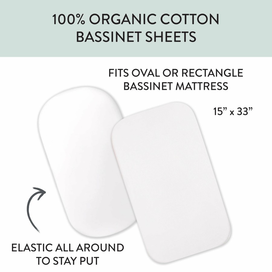 Layette Honest Baby Clothing | Organic Cotton Bassinet Sheet White