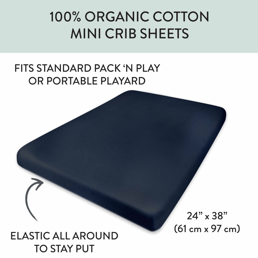 Bedding Honest Baby Clothing | Organic Cotton Mini Crib Sheet Dark Navy