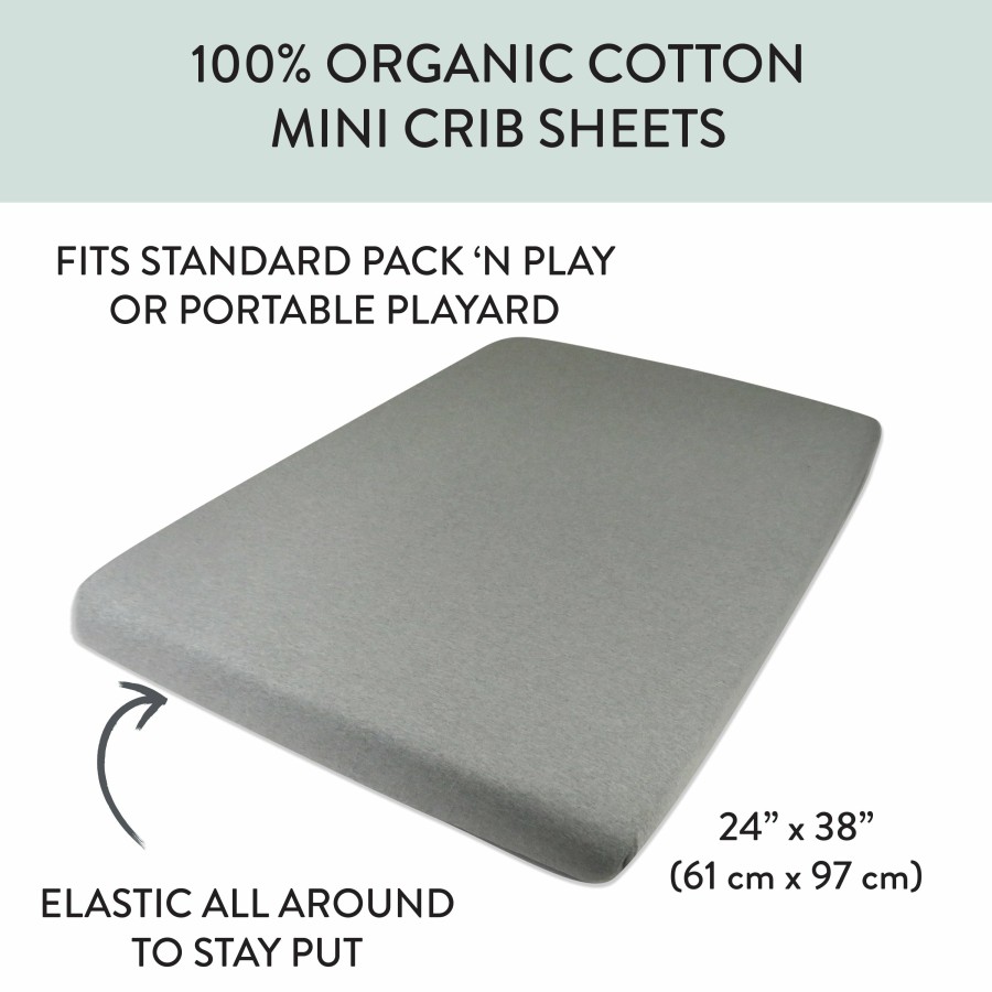 Bedding Honest Baby Clothing | Organic Cotton Mini Crib Sheet Gray Heather