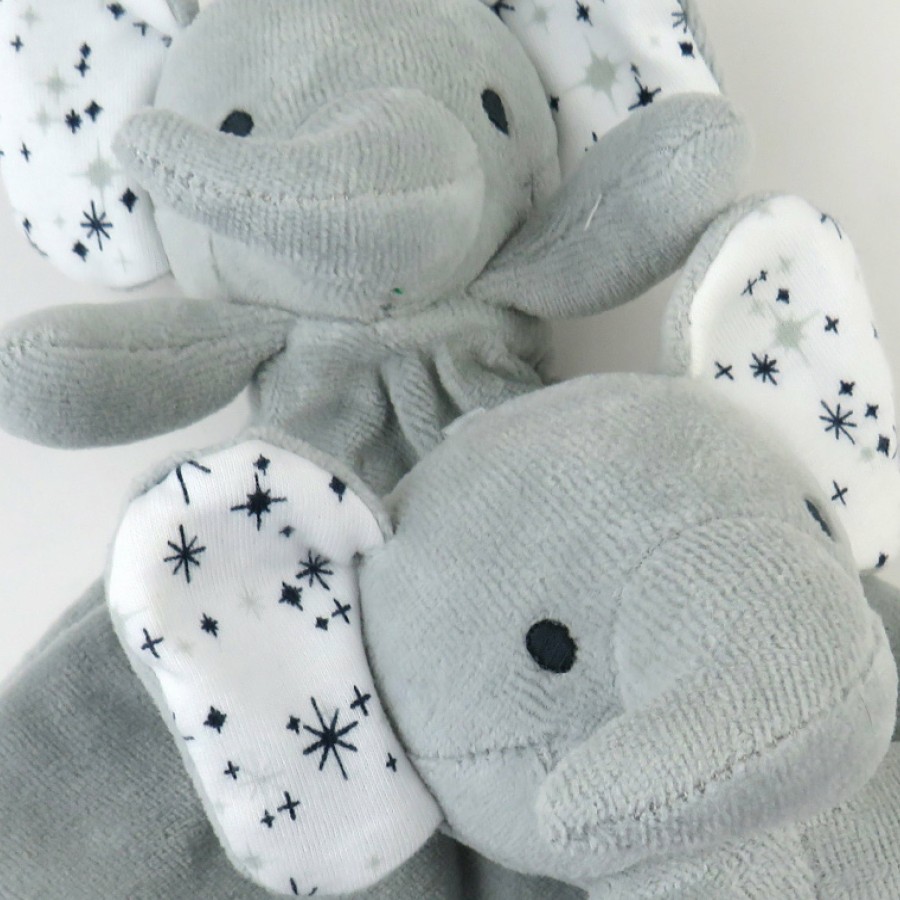 Baby (0-24M) Honest Baby Clothing | Lovey And Rattle Jumbo Hugs Gift Set Elephant