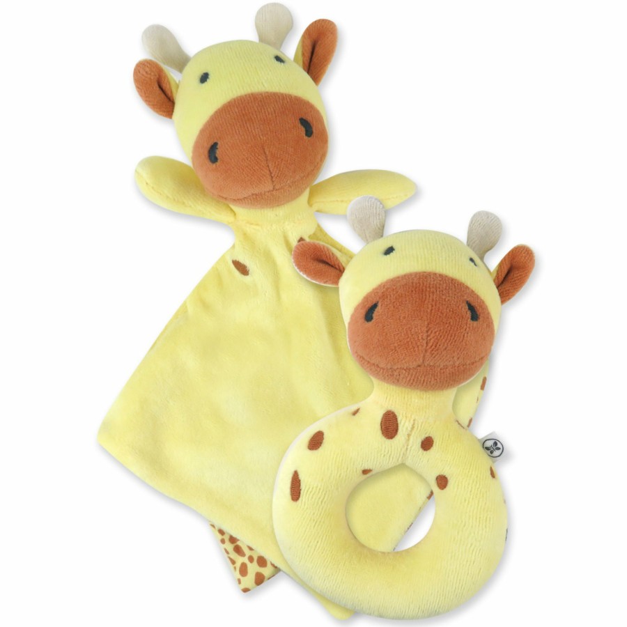 Baby (0-24M) Honest Baby Clothing | Lovey And Rattle Big Buddy Gift Set Giraffe