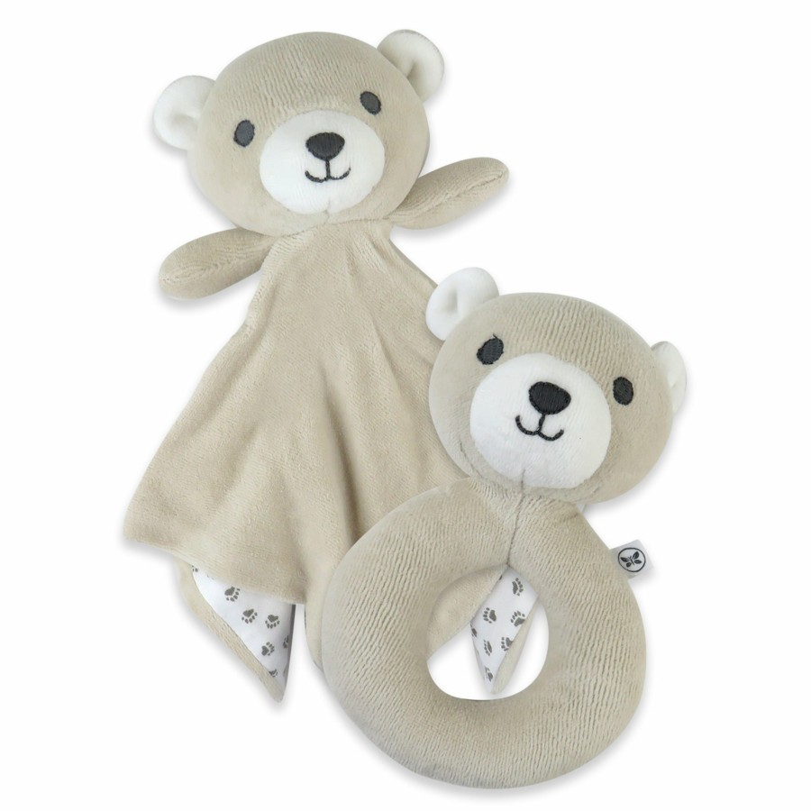 Baby (0-24M) Honest Baby Clothing | Lovey And Rattle Y Cute Gift Set Bear