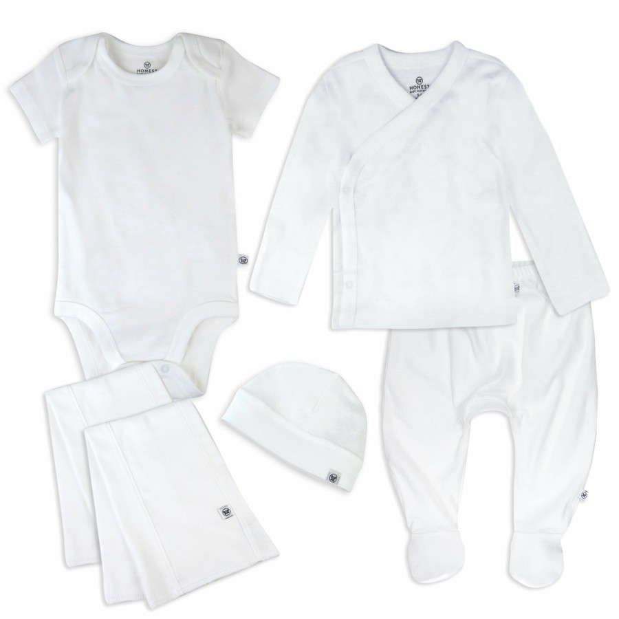 Baby (0-24M) Honest Baby Clothing | 6-Piece Take Me Home Organic Cotton Gift Set Bright White