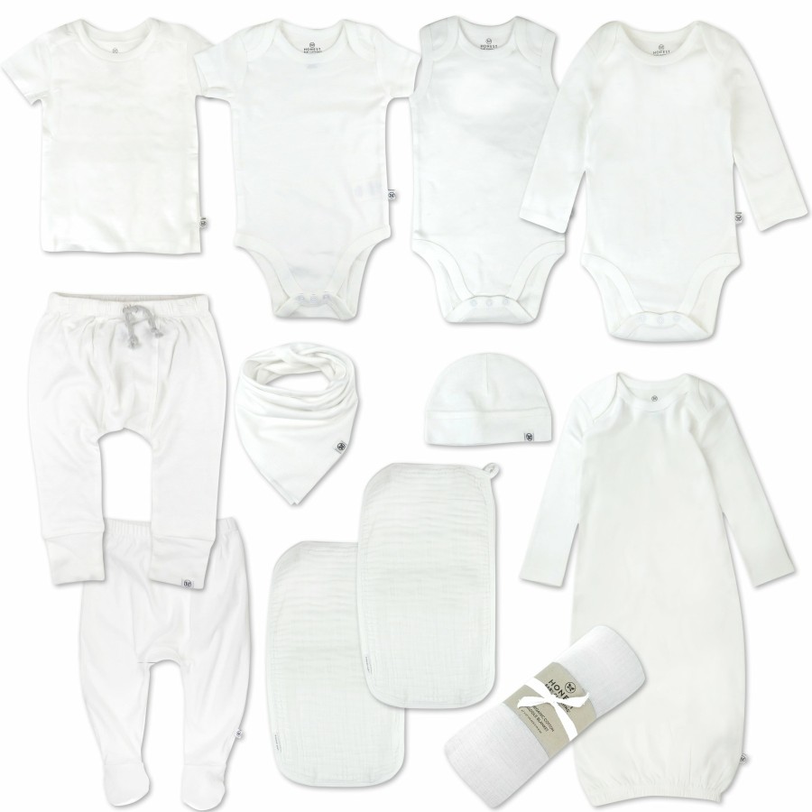 Baby (0-24M) Honest Baby Clothing | 12-Piece Welcome Home Organic Cotton Gift Set Bright White