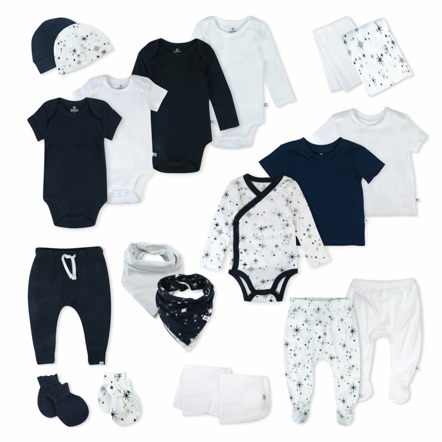 Baby (0-24M) Honest Baby Clothing | 20-Piece Hittin The Town Organic Cotton Gift Set Twinkle Star Navy