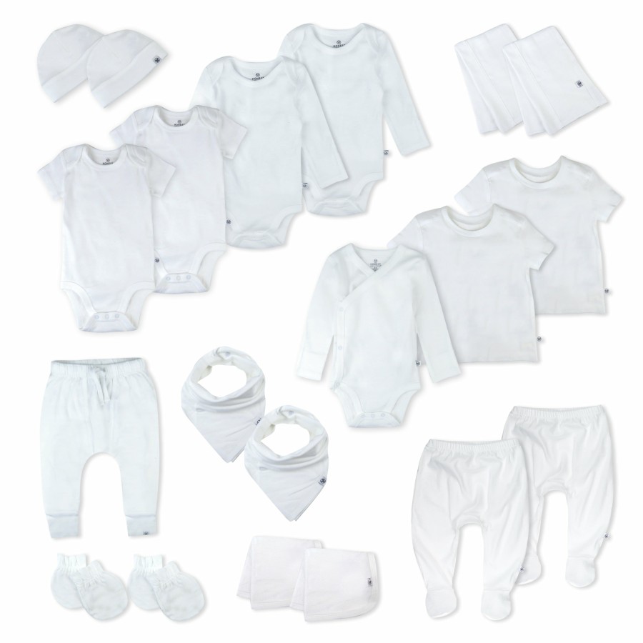 Baby (0-24M) Honest Baby Clothing | 20-Piece Hittin The Town Organic Cotton Gift Set Bright White