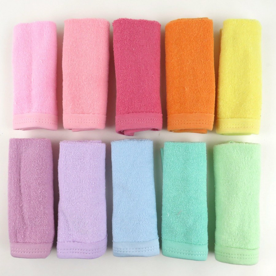 Rainbow Honest Baby Clothing | 10-Pack Everyday Easy Organic Cotton Washcloths Gift Set Rainbow Pinks