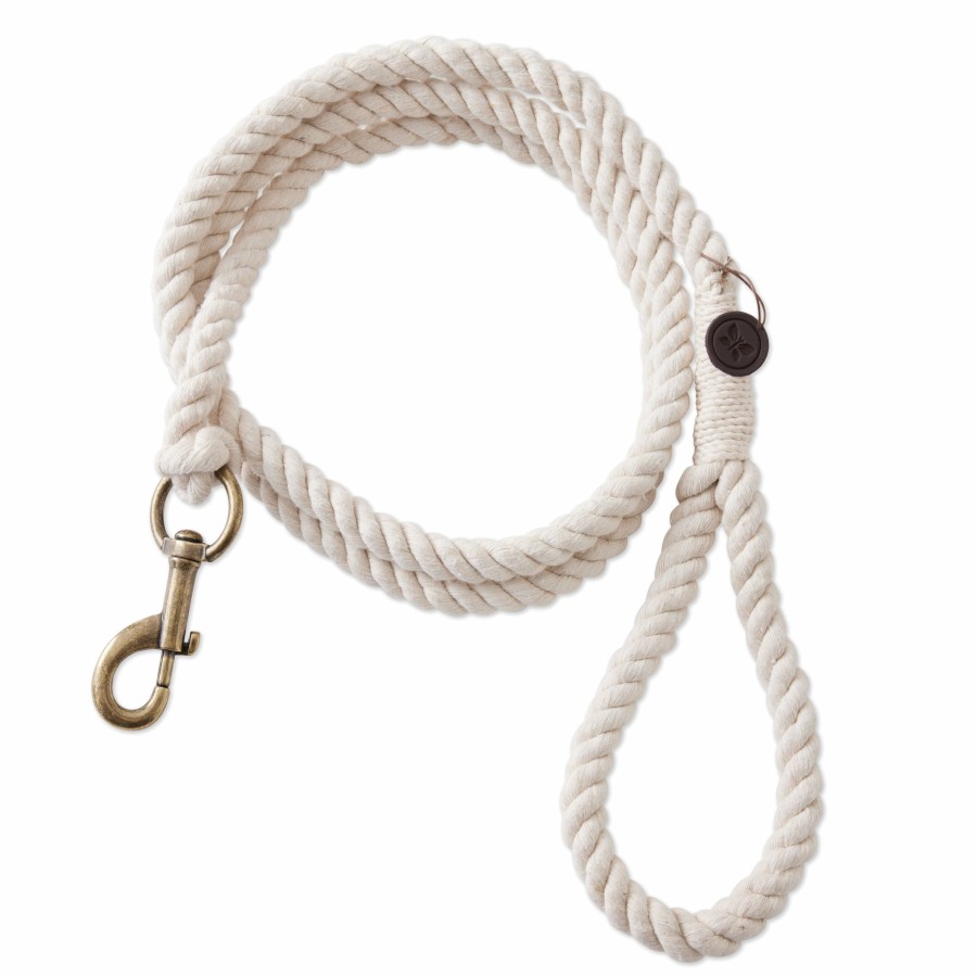 Pet Honest Baby Clothing | Simple Twisted Cotton Leash With Handle Natural