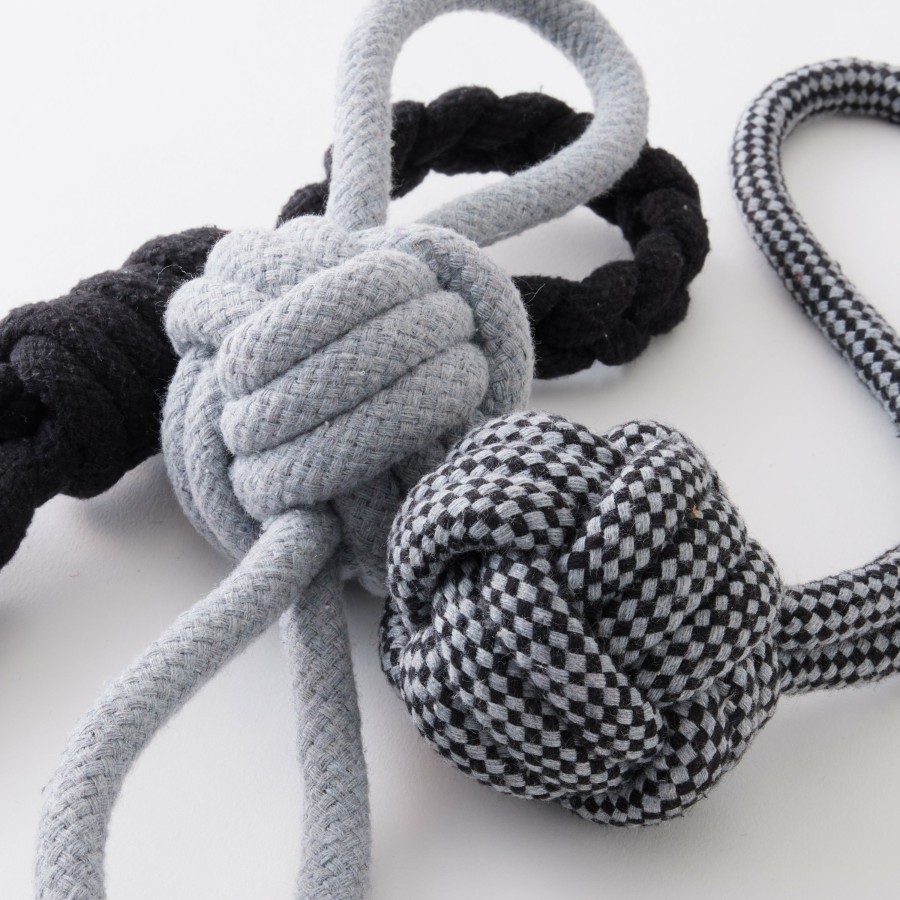 Pet Honest Baby Clothing | 3-Pack Rope Pull Toys Black/Gray