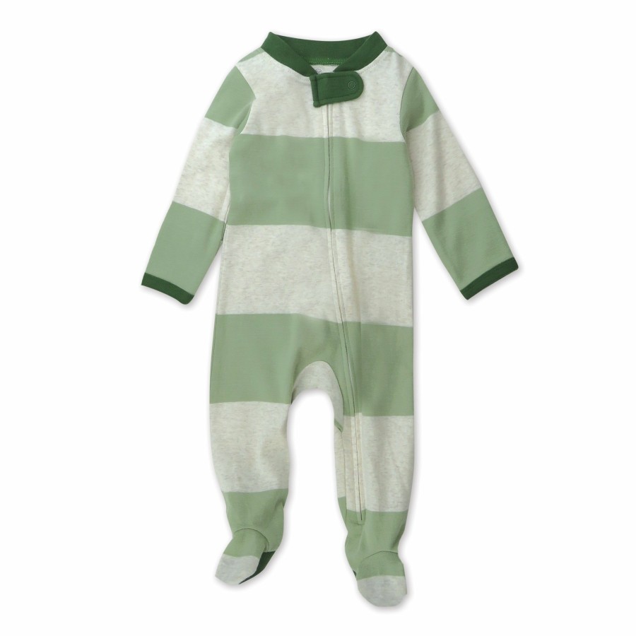 Baby (0-24M) Honest Baby Clothing | Organic Cotton Sleep & Play Bold Stripe Moss